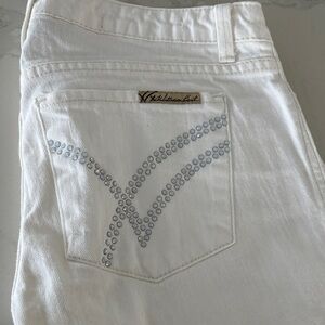 William Rast White Jeans with Rhinestone Detail